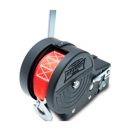 Wyciągarka Dragon Winch DWK 35 VC – ręczna, 1588 kg, pas/lina 10 m, dwubiegowa, z obudową